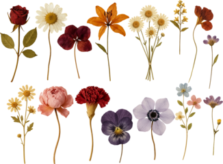 Dried Flower Set – Vintage Botanical Art