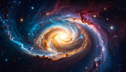 Obraz premium Stellar Glow Swirl. Abstract Cosmic Background