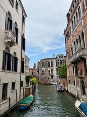 Traditional Venetian Canal with Historic Palazzo Architecture