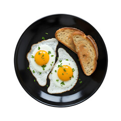 fried eggs with toast transparent background