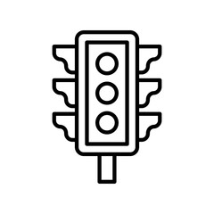 Traffic Light Icon Vector Illustration Line Version