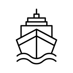 Ship Icon Vector Illustration Line Version