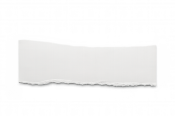 Torn piece of white paper with transparent background, ideal for adding a realistic touch to designs