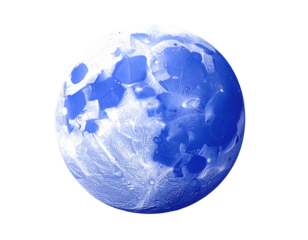Blue moon with icy texture