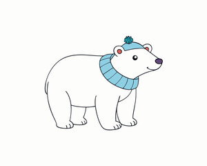 Polar Bear Flat Vector illustration design