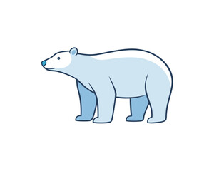 Polar Bear Flat Vector illustration design