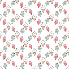 seamless pattern with ice cream 