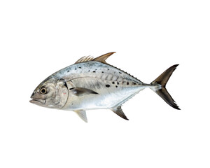 Fototapeta premium Jack Crevalle Fish Illustration PNG Transparent Background