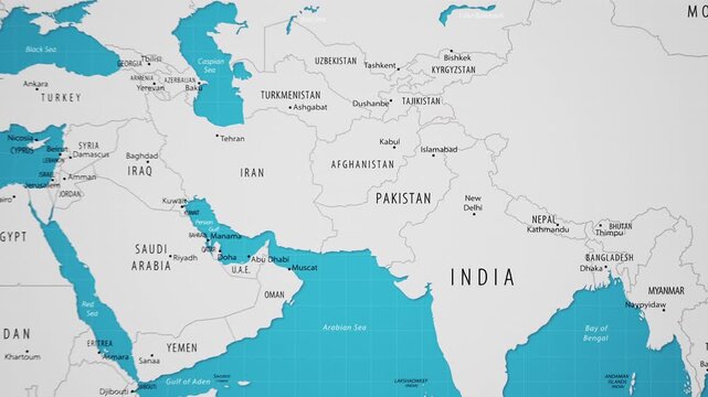 Pakistan on the World Map with Animated National Flag