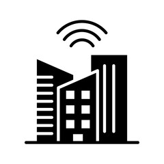 Smart City Icon Vector Illustration Glyph Version