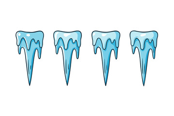 set of Icicle Flat Vector illustration design