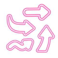 Cute Pink Arrow, Kawaii Glossy Arrow Sign