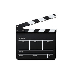 Fototapeta premium Film Clapperboard Isolated – Movie Cinema Prop for Filmmaking, Hollywood Production, Studio and Entertainment Projects