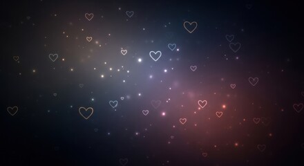 Obraz premium Abstract Heart Shapes and Sparkles Background