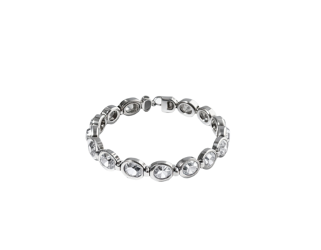 Delicate, bezel-set, ring with clear stones