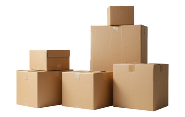 A Concept for Logistics and Delivery Services, Cut Out, Clipping Path, Isolated on a Transparent PNG Background.