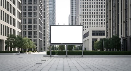 Obraz premium Blank Billboard in a Cityscape.