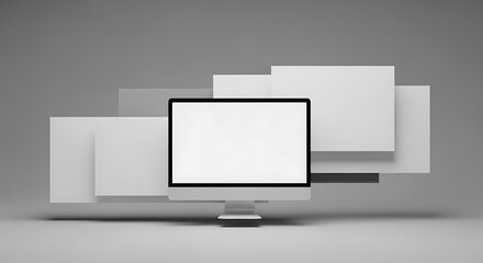 Modern Minimalist Computer Setup.