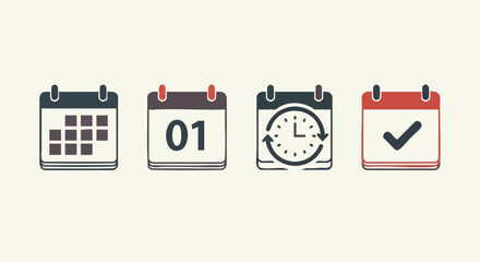 Plan ahead and stay organized with these versatile calendar icons for projects and events