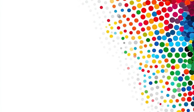 Abstract colorful dot pattern on white background