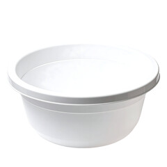 White plastic mixing bowl with a rim