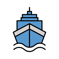Ship Icon Vector Illustration Color Version
