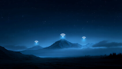 Fototapeta premium moon over the mountain