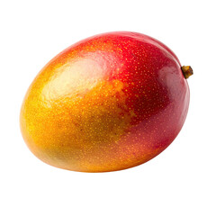 Obraz premium Ripe mango, vibrant red and yellow, smooth skin, close-up
