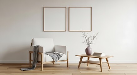 Cozy Minimalist Living Room Interior Design.