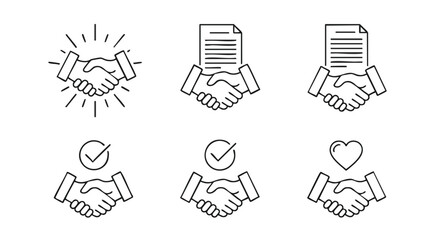 Sealed deal with trust and partnership icons for business collaboration and successful agreement concepts