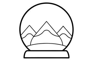 line art Christmas Snow Globe silhouette Vector illustration design