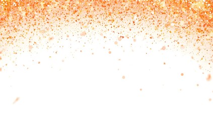 Orange Gold Confetti Falling on White