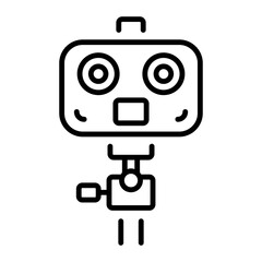 A line style icon showing a camera stand