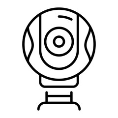 An outline style icon depicting a webcam