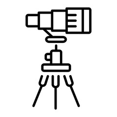 A linear icon representing a camera rig