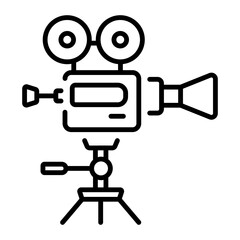 A linear icon depicting a cinema camera
