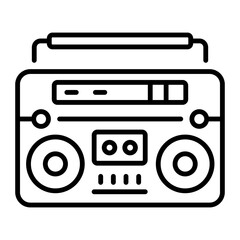 A line style icon showing a tape deck