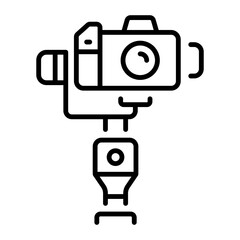 Fototapeta premium A line style icon showing a gimbal stabilizer