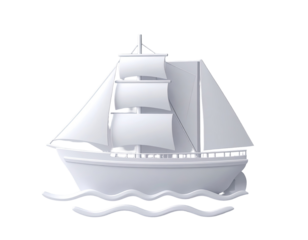 Monochromatic sailing ship on waves