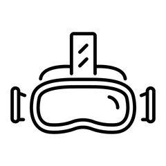 A line style icon representing a vr headset