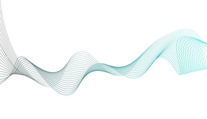 Fototapeta premium Wave lines smooth flowing gradient line isolated on transparent background. lines concept technology, digital, science, music, banner sign.