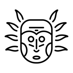 A line style icon showing a tribal mask