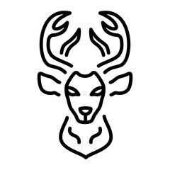A line style icon representing an antelope