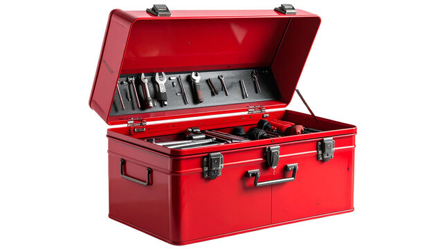 Tool Box PNG, Portable Storage Box with Tools Inside, Transparent Background, Workshop and DIY Illustration, Home Improvement and Repair Design