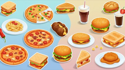 Fast Food and Pizza Selection