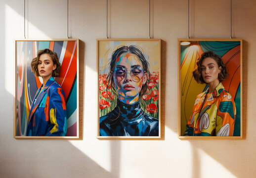 Modern Artistic Portraits Of Women In Frames