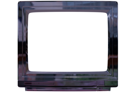 Retro TV, glass frame, dark screen