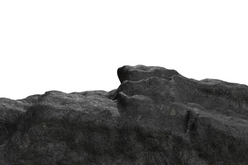 Dark gray rocky outcrop against a black background © omkuhh