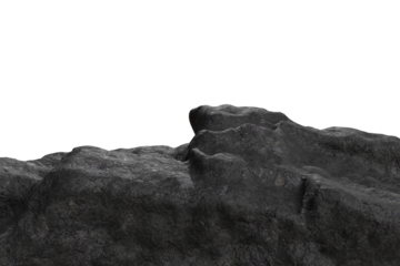 Dark gray rocky outcrop against a black background