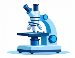 Microscope sits on a white surface in a laboratory, ready for scientific research and analysis, creating a sense of anticipation and discovery.